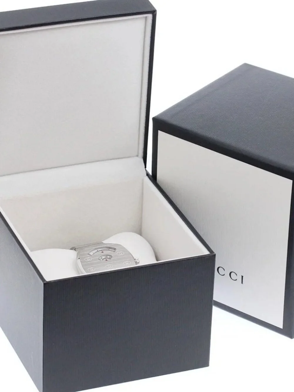 GUCCI Grip watch 157.3/YA157410 Date White Dial Quartz Men's Watch